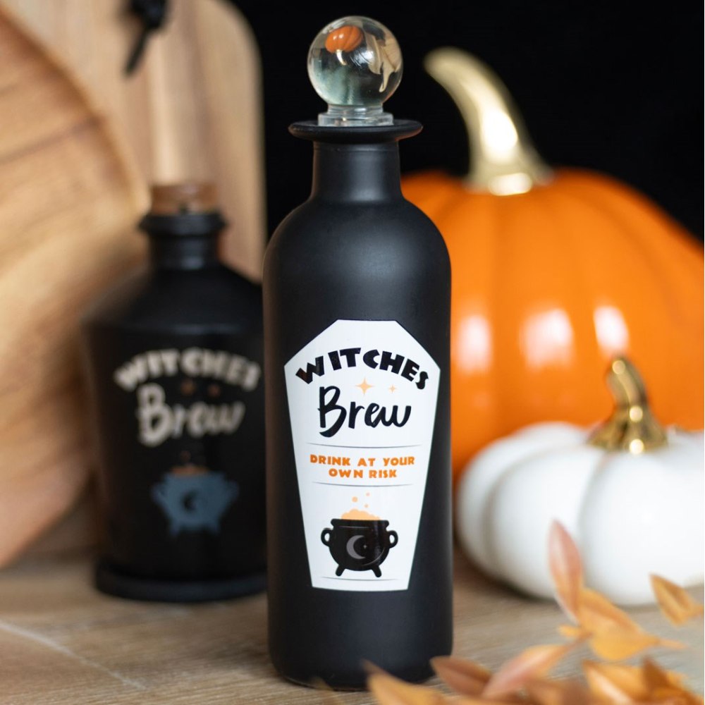 Something Different - Decorative Witches Brew Glass Potion fles - Zwart
